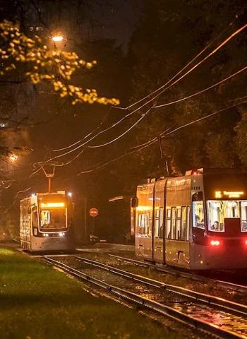 Трамвай ночью Краснодар