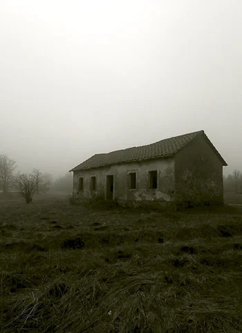 Заброшенный дом в поле